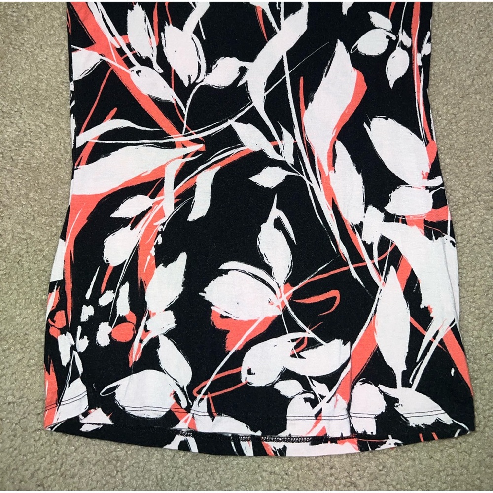 Apt. 9 Essentials Black, Cream & Orange Floral shirt size XS - Picture 5 of 9